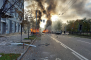 Rosjanie zaatakowali Kijów. Nagranie z wybuchów w centrum stolicy