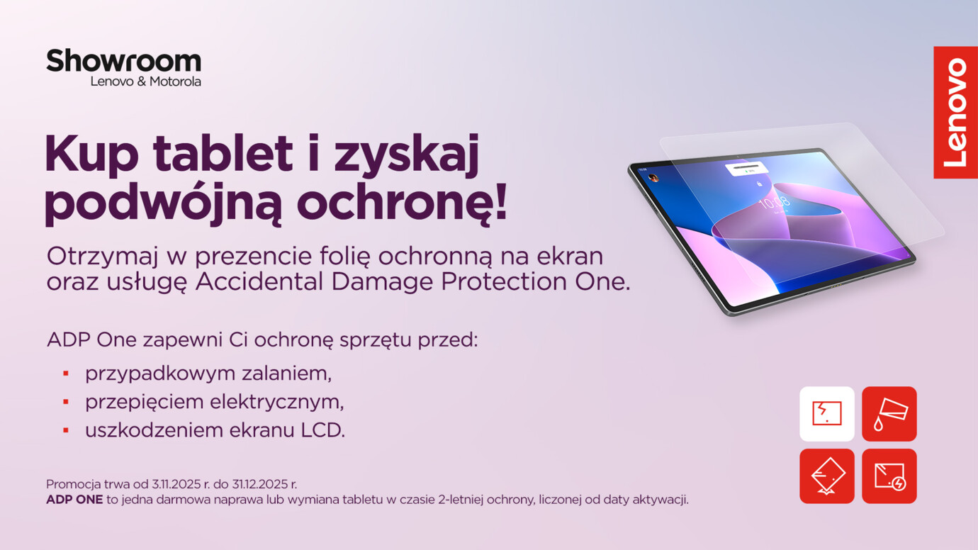 Podwójna ochrona dla Twojego tabletu Lenovo – ADP One na 2 lata i folia gratis przy zakupie w Showroomie Lenovo & Motorola (1)