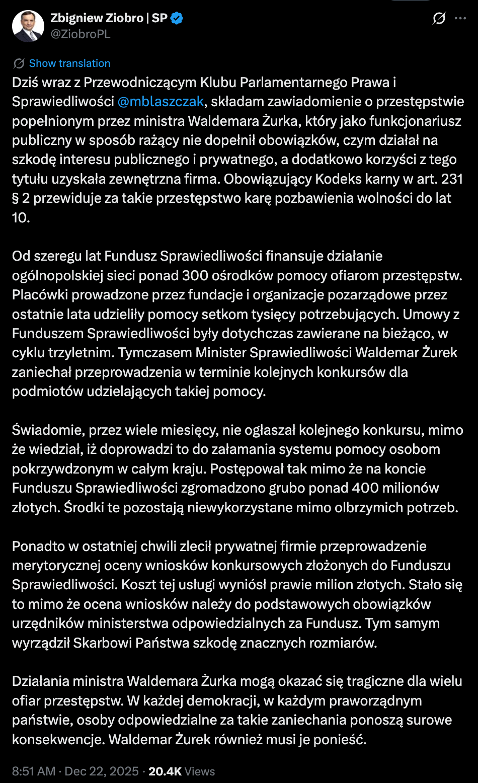 Zbigniew Ziobro Zbigniew Ziobro