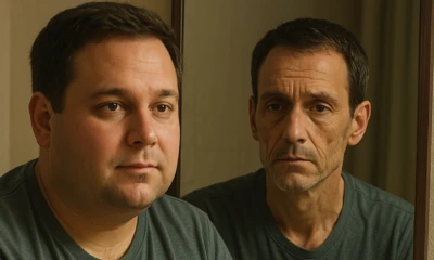 A realistic photo-style image illustrating the concept of 'Ozempic face' in a different way. Show a 