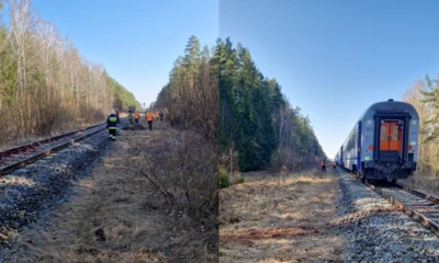 Pociąg, wypadek. Fot. Facebook@KP PSP w Hajn&oacute;wce.