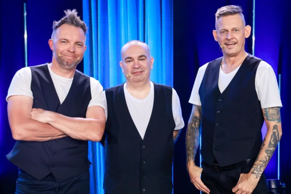 Kabaret Ani Mru-Mru Marcin W&oacute;jcik, Waldemar Wilkołek, Michał W&oacute;jcik. Fot. AKPA.